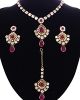 Delicate antique gold crystal necklace set - Shabnam NAPC11137 Indian Jewellery