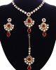 Delicate antique gold crystal necklace set - Shabnam NARC11138 Indian Jewellery