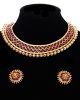 Ruby Traditional Indian Collar Necklace & Stud Earrings NERP11652 Indian Jewellery