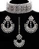 High Quality Silver Indian Wide Choker Jewellery Set NSWA11768 Indian Jewellery
