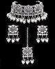 Silver Asian Indian Choker & Studs Jewellery Set NSEK11861 Indian Jewellery