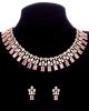 Delicate Fine American Diamond, Rose Gold & Pink NRPA11899 Indian Jewellery