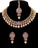 Light Mauve Indian Jewellery Set - Adina Studs NAUC11997 Indian Jewellery