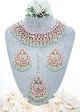 Rose Gold CZ, Flexible Asian Jewellery Set NRGA12335 Indian Jewellery