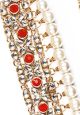 Antique Gold Thick Raveen Pearl Payal YARK04450 Indian Jewellery