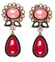 Leena Peach & Ruby Earrings EGRP03897 Indian Jewellery