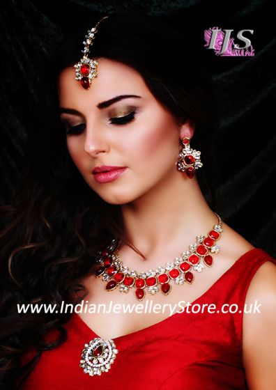 Contemporary Kundan Necklace Set- Aslesha NARK10682C Indian Jewellery