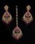 Antique Chandelier earring & Tikka Set, Ruby Maroon - PRAJANA NARC11363 Indian Jewellery