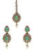 American Diamond, Antique Indian Earrings & Tikka - mint green IAGA11571 Indian Jewellery