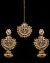 Champagne Antique Medium Tikka & Dangler Jhumki Earring Set - yellow IAYK11613 Indian Jewellery
