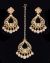 Asian Light-Weight Nude Peach Earrings & Tikka Set IGPP11985 Indian Jewellery