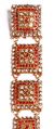 22ct Plated Polki & Siam Crystal Indian Hair Choti CGRP03294 Indian Jewellery