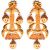 Large Matt Gold 22k Effect Earrings EEWN10379 Indian Jewellery