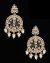 Statement lotus flower kundan earrings - black EGBK12143 Indian Jewellery