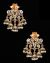 Light Gold Layered-Jhumka Indian Earrings - orange EGOA12151 Indian Jewellery