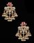 Light Gold Layered-Jhumka Indian Earrings - maroon red EGRA12157 Indian Jewellery