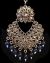 Round Antique Medium Indian Tikka Headpiece - Navy ZALA12264 Indian Jewellery