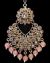 Round Antique Medium Indian Tikka Headpiece - Peach ZAPA12266 Indian Jewellery
