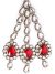 PRIYA Jhumar - Silver & Bright Red PSRK0257 Indian Jewellery