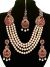 Asian 4-Stranded Pearl Mala Set - bright red NARL11424 Indian Jewellery