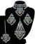 Silver Mughal Princess Indian Jewellery Set - Choker, Ear, Tikka & Jhumar - turquoise (firozi) blue NSLC11552 Indian Jewellery