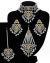Silver Mughal Princess Indian Jewellery Set - Choker, Ear, Tikka & Jhumar - yellow NSYC11554 Indian Jewellery