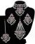 Silver Mughal Princess Indian Jewellery Set - Choker, Ear, Tikka & Jhumar - medium pink NSPC11556 Indian Jewellery
