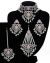 Silver Mughal Princess Indian Jewellery Set - Choker, Ear, Tikka & Jhumar - baby pink NSPC11557 Indian Jewellery