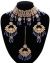 Wide Asian Indian Choker Set - royal/indigo blue NALK11657 Indian Jewellery