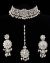 Silver, Pearl & Crystal Indian Choker Necklace Set NSWC11744 Indian Jewellery