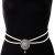 Silver Pearl & American Diamond Saree Belt - mint green LSGL11371 Indian Jewellery