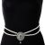 Silver Pearl & American Diamond Saree Belt - bottle green LSGL11372 Indian Jewellery