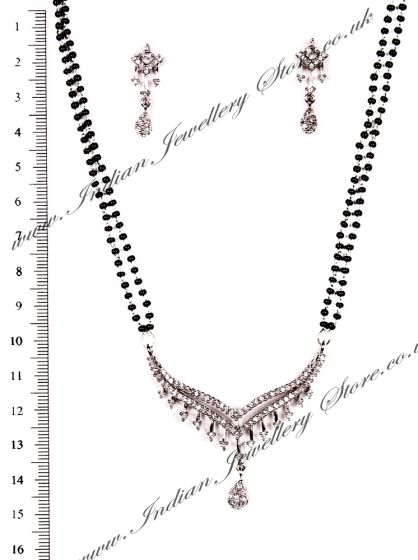 Larger Silver Mangalsutra Necklace MSWA03194 Indian Jewellery