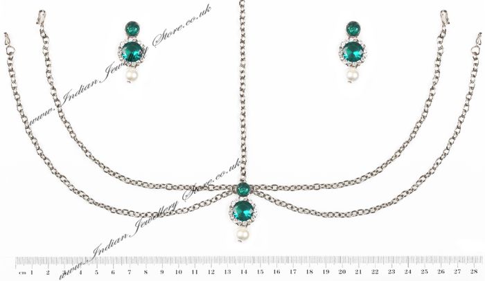 Kamal Earrings and Matha Patti DSLC04557 Indian Jewellery