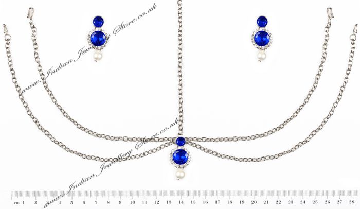Silver Earrings & Matha Patti - Kamal DSWC10616C Indian Jewellery