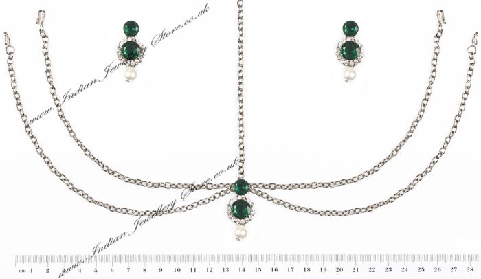 Kamal Earrings and Matha Patti DSGC04562 Indian Jewellery