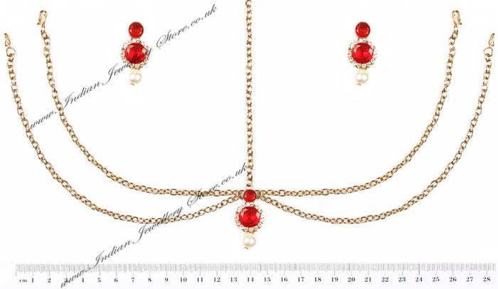 Kamal Earrings and Matha Patti DARC04575 Indian Jewellery