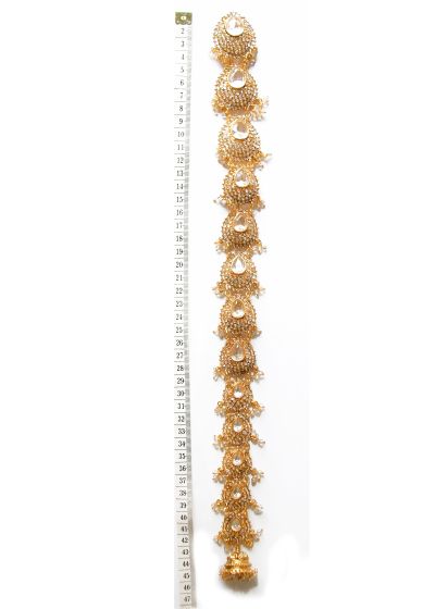 RASHMI Gold Hair Chotli - White CGWK0932 Indian Jewellery