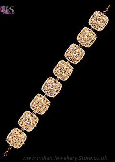 22k Gold Plated Kundan Indian Medium Headband SEWK12113 Indian Jewellery