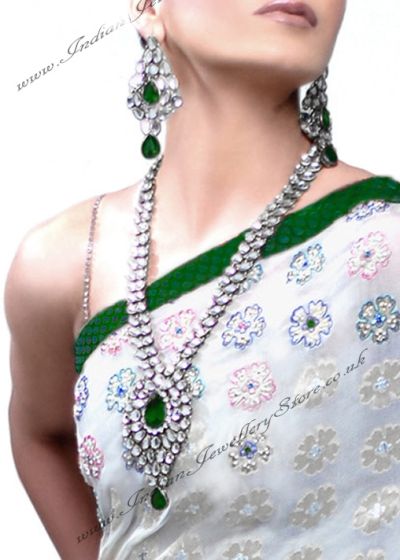 Silver Jhumar & Rani Haar set - RONA NSWK10540C Indian Jewellery