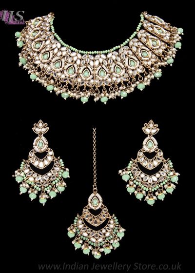 Mirrored Asian Indian Pakistani Jewellery Set - Antique NAGM12297 Indian Jewellery
