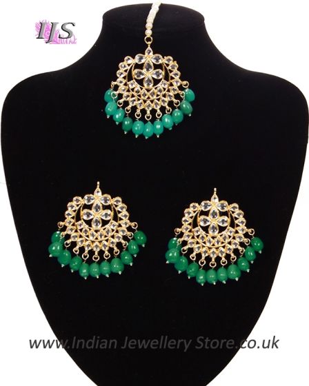 Statement Kundan Tikka and Studs - Prinal IEGK11011 Indian Jewellery