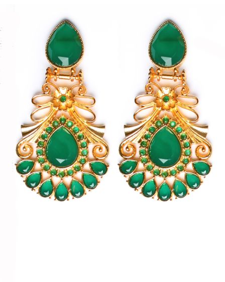 Sabyasachi-Inspired Large Matt 22k Gold Earrings EEGA10384 Indian Jewellery