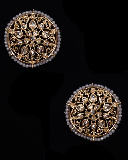 Statement Large Champagne Polki Indian Studs EAEA12187 Indian Jewellery