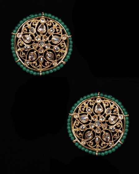 Statement Large Champagne Polki Indian Studs EAGA12189 Indian Jewellery