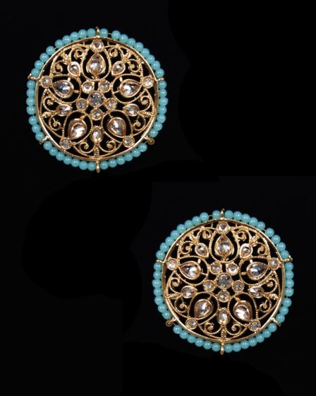 Statement Large Champagne Polki Indian Studs EAPA12195C Indian Jewellery