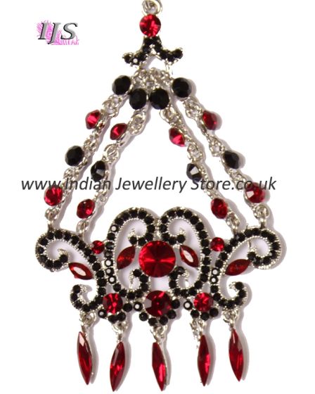 Jaiya Black Crystal Jhumar - Silver PSRP04541 Indian Jewellery