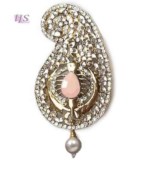 Sikh Khanda Kalgi - peach KAPK11966 Indian Jewellery