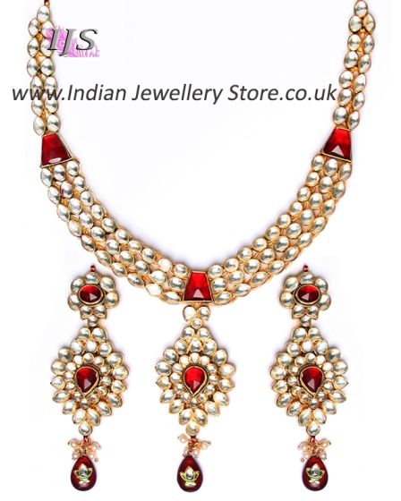 Luxury Maroon Kundan Necklace NERK10985 Indian Jewellery