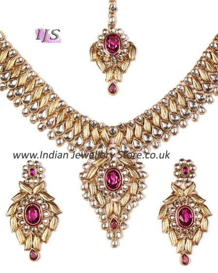 Statement Kundan Necklace Set NAUK11070 Indian Jewellery